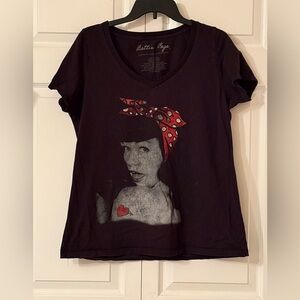 Bettie Page Black Tee with Bettie Page Graphic